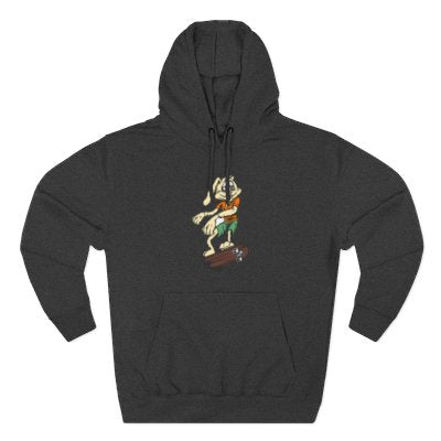 Skateboarding Bunny Fleece Hoodie, Cozy Streetwear