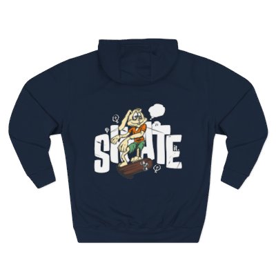 Skateboarding Bunny Fleece Hoodie, Cozy Streetwear